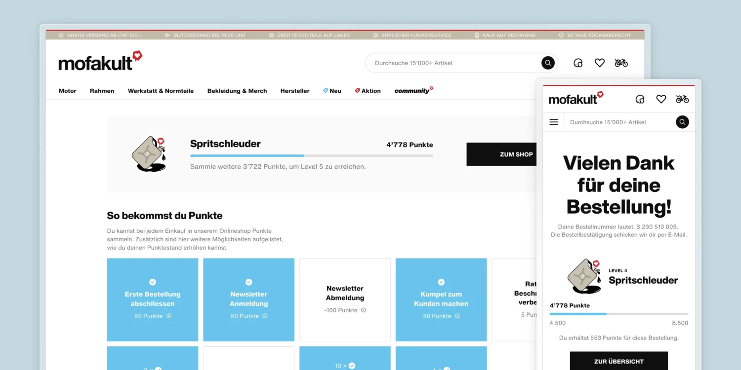 Übersichtsseite des Kultklubs mit bereits erhaltenen Punkten. overview_kultklub