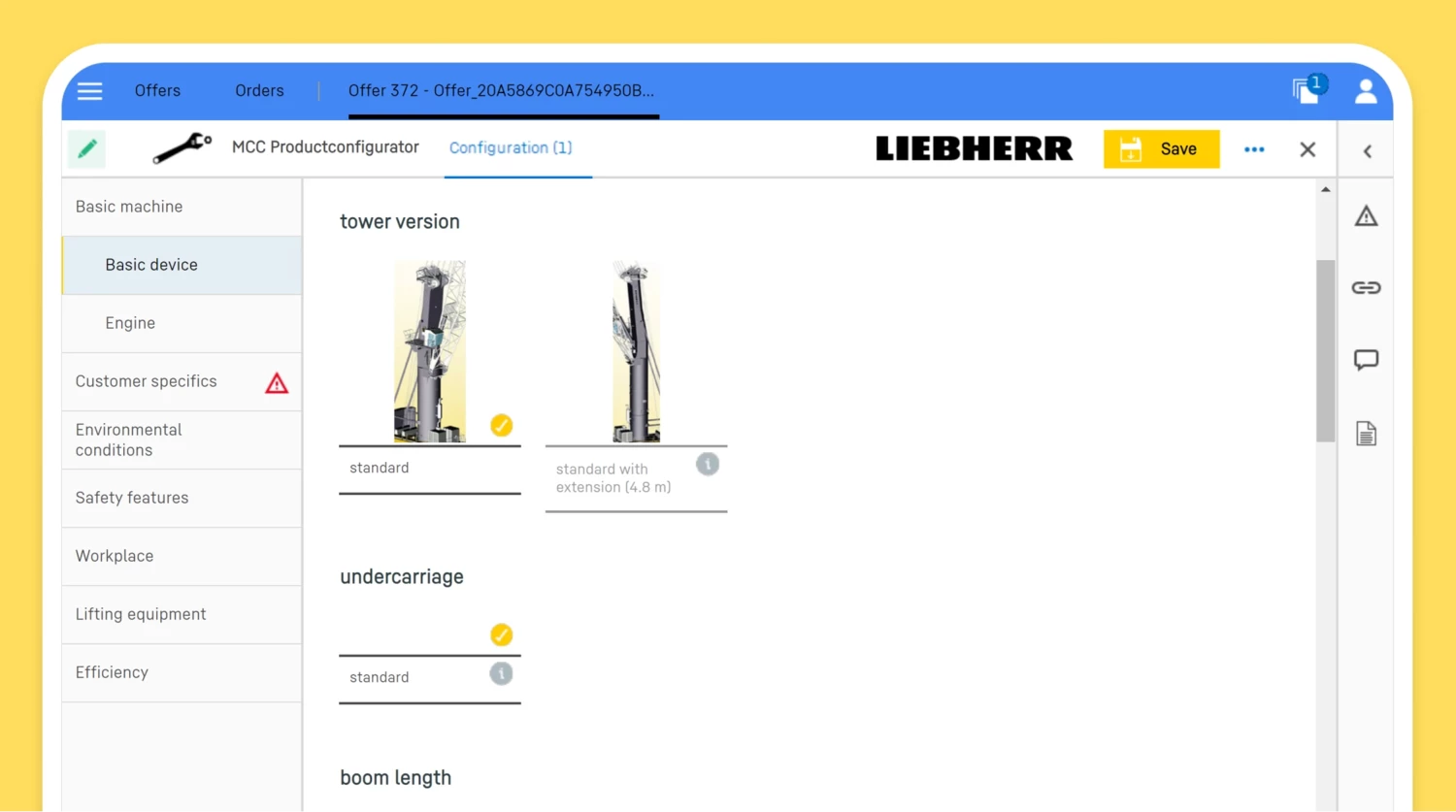 Camos Produktkonfigurator, der mit SAM3 verknüpft ist 11_Highlight Konfigurator