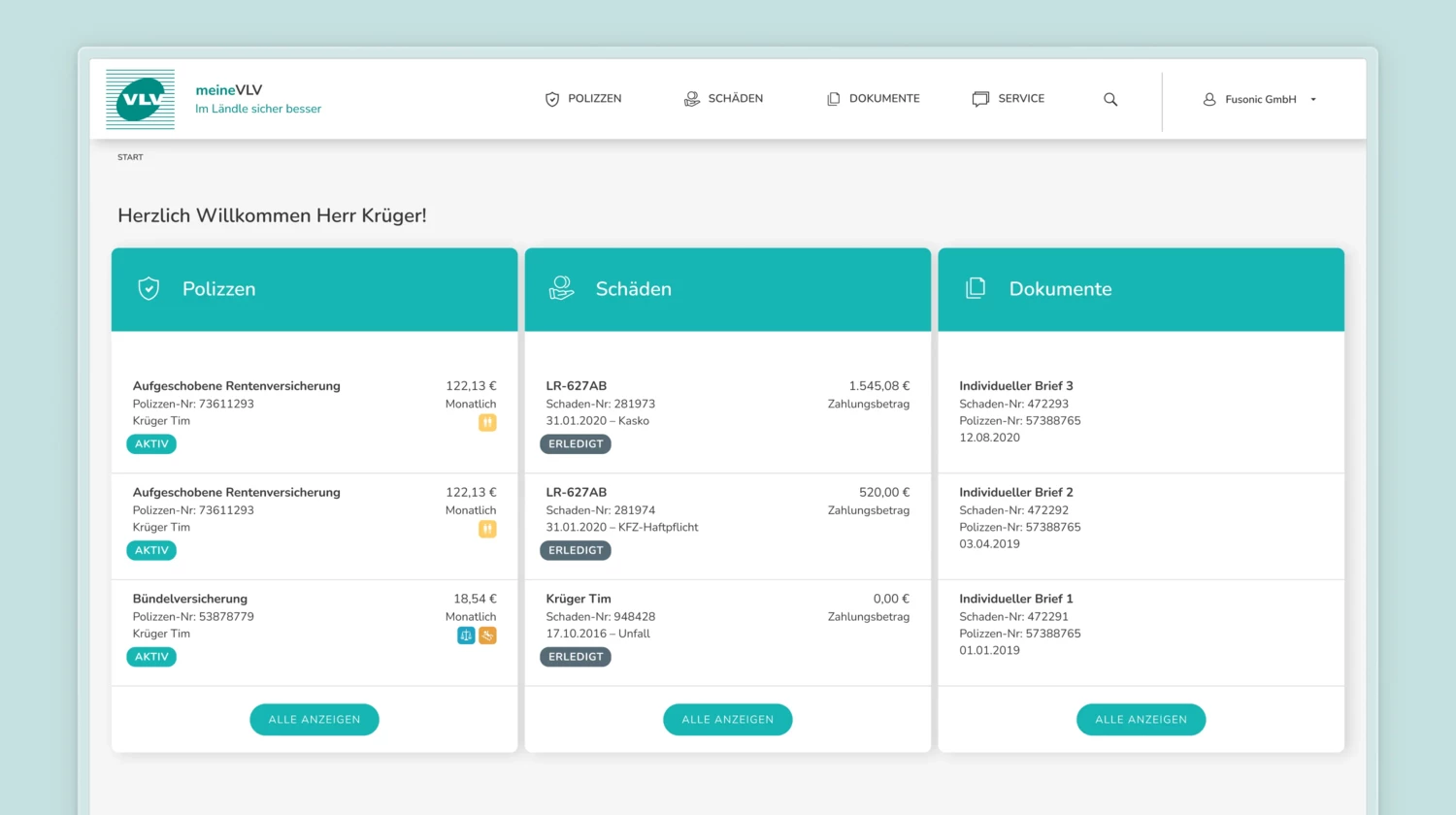 Übersichtliches Dashboard für die selbstständige Datenverwaltung Dashboard
