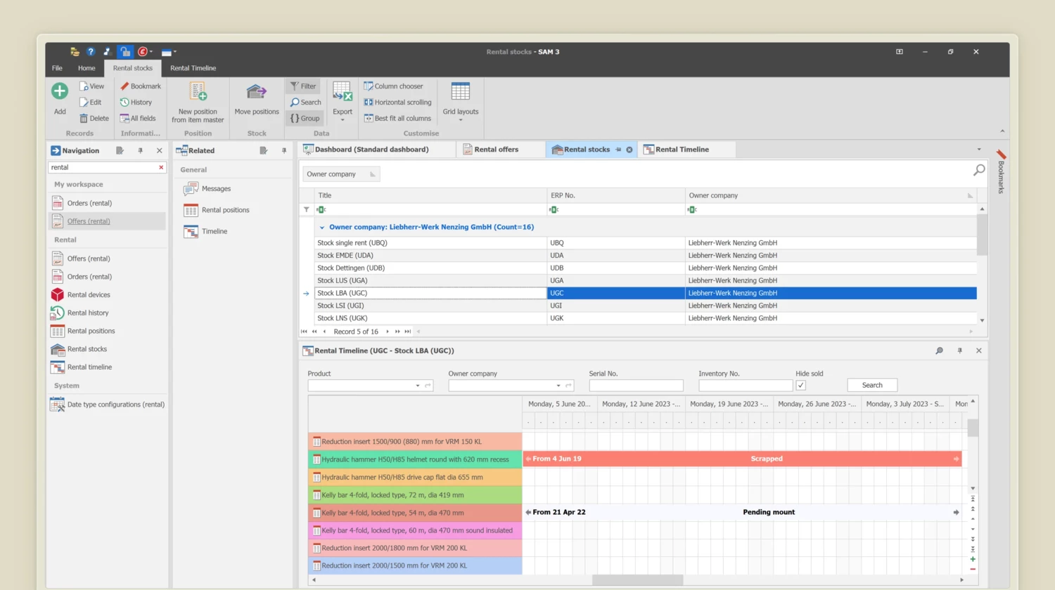 Rental module for calculating rental rates and purchase options 10_Highlight Vermietung