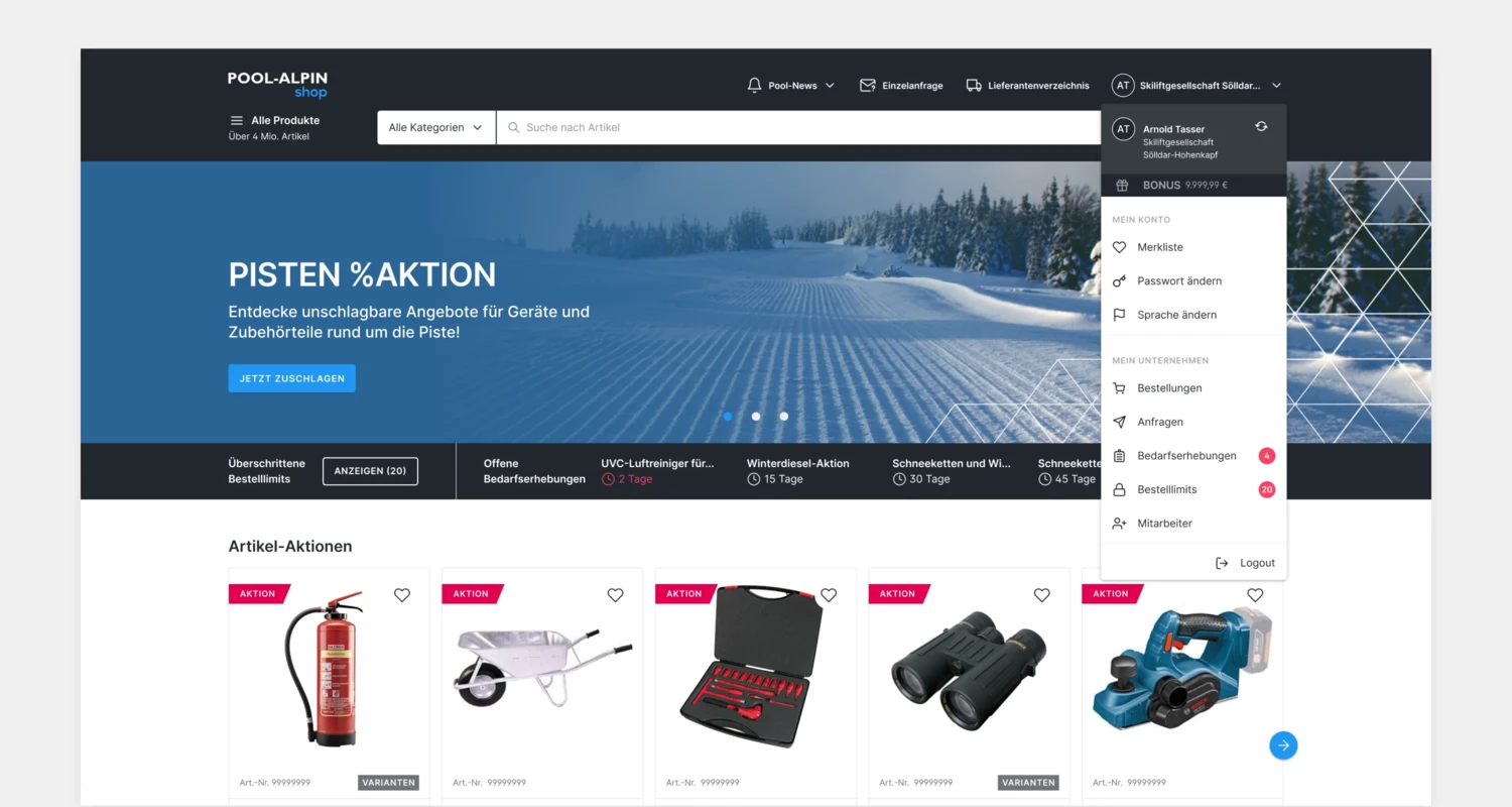 Keep track of everything you need on the home page. 07-pool-homepage