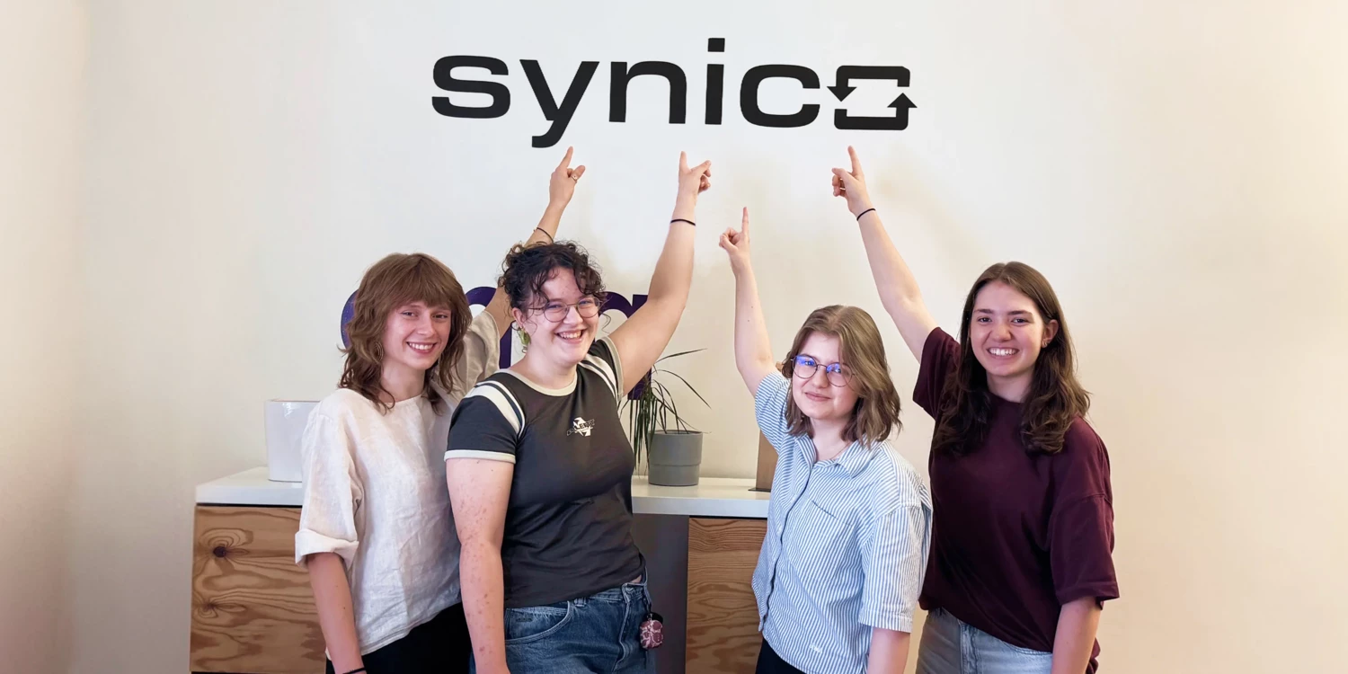 Gruppenfoto des Maturateams Synico im Fusonic Office Gruppenfoto Cover