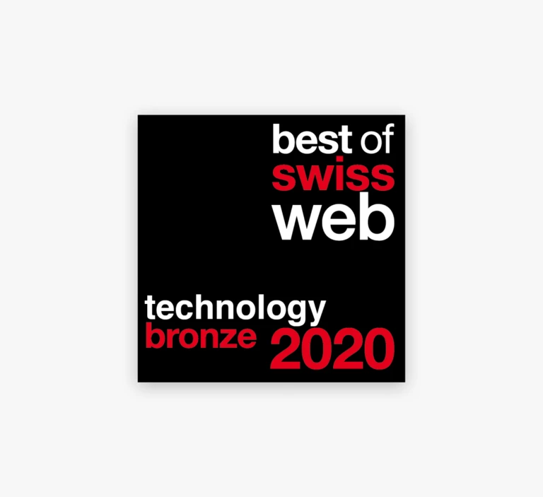 »Bronze« beim Best of Swiss Web 2020 Award