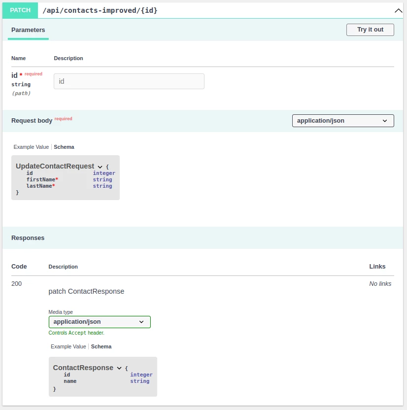 The api-documentation-bundle does provide some more options than shown above. For example manually setting the types or the description.  screenshot_unmarked
